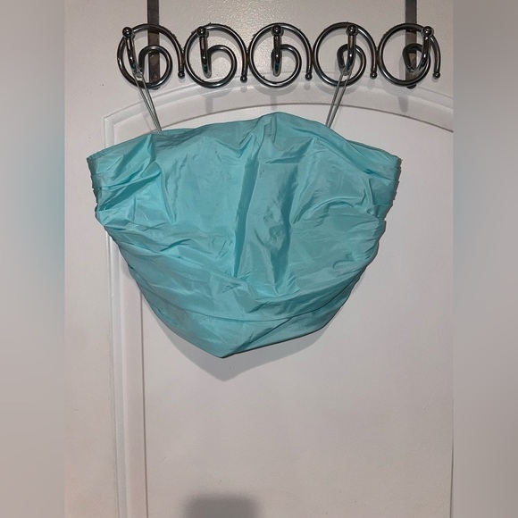 New! Marella Italy Blue Diction1 Strapless Cropped Top 🩵 42 or US Medium NWT! - Picture 11 of 15